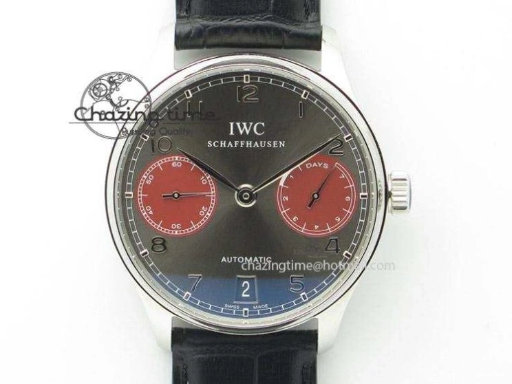 MIROTIME 0126 ModernLook Portuguese IW371445 ZF 1:1 Best Edition SS White Dial Gold Markers On Brown Leather Strap A79350 V 7269